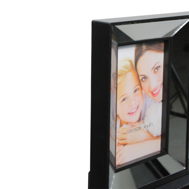 Black Trimmed Glass Encased Collage Photo Picture Frame Wall Decoration