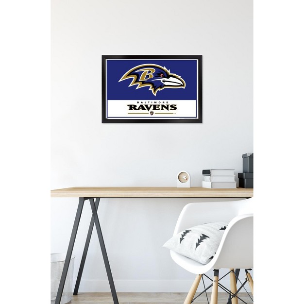 Trends International Nfl Baltimore Ravens Logo 21 Framed Wall Poster Prints