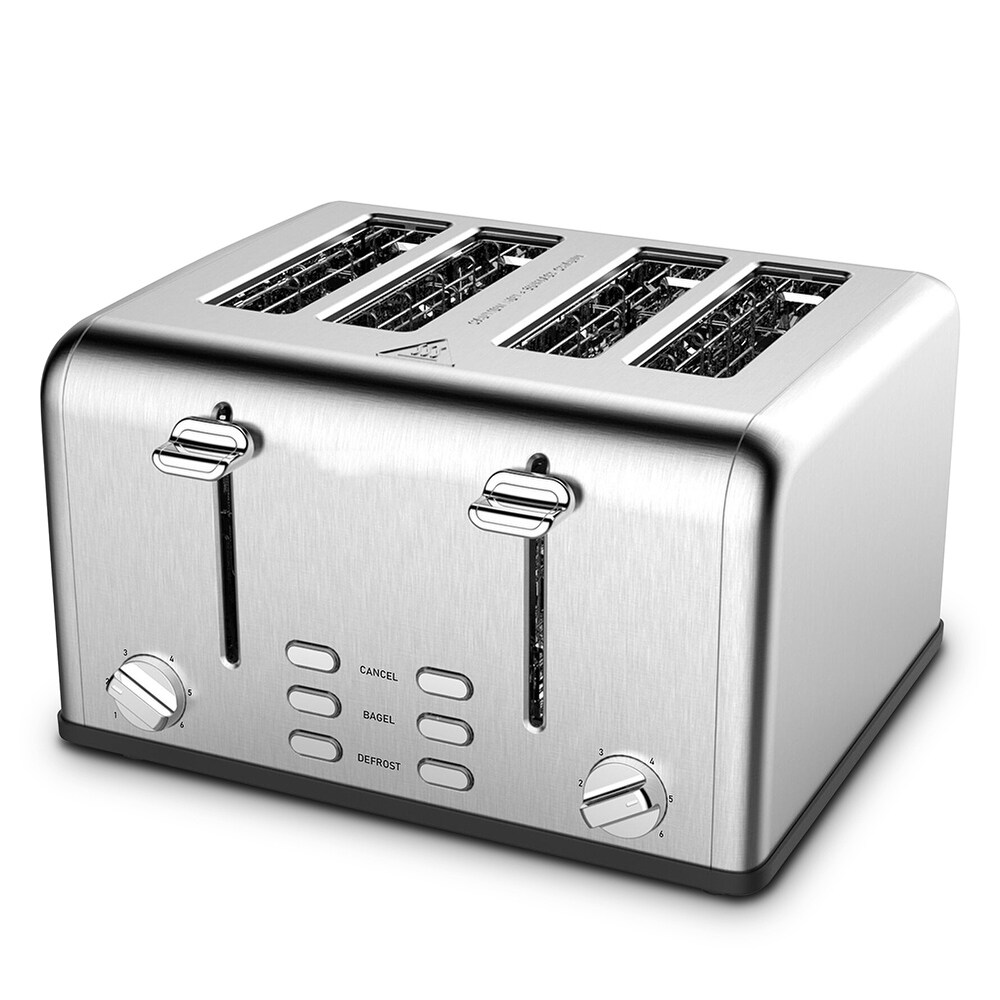 Stainless Steel Extra Wide Slot Toaster with Dual Control Panels