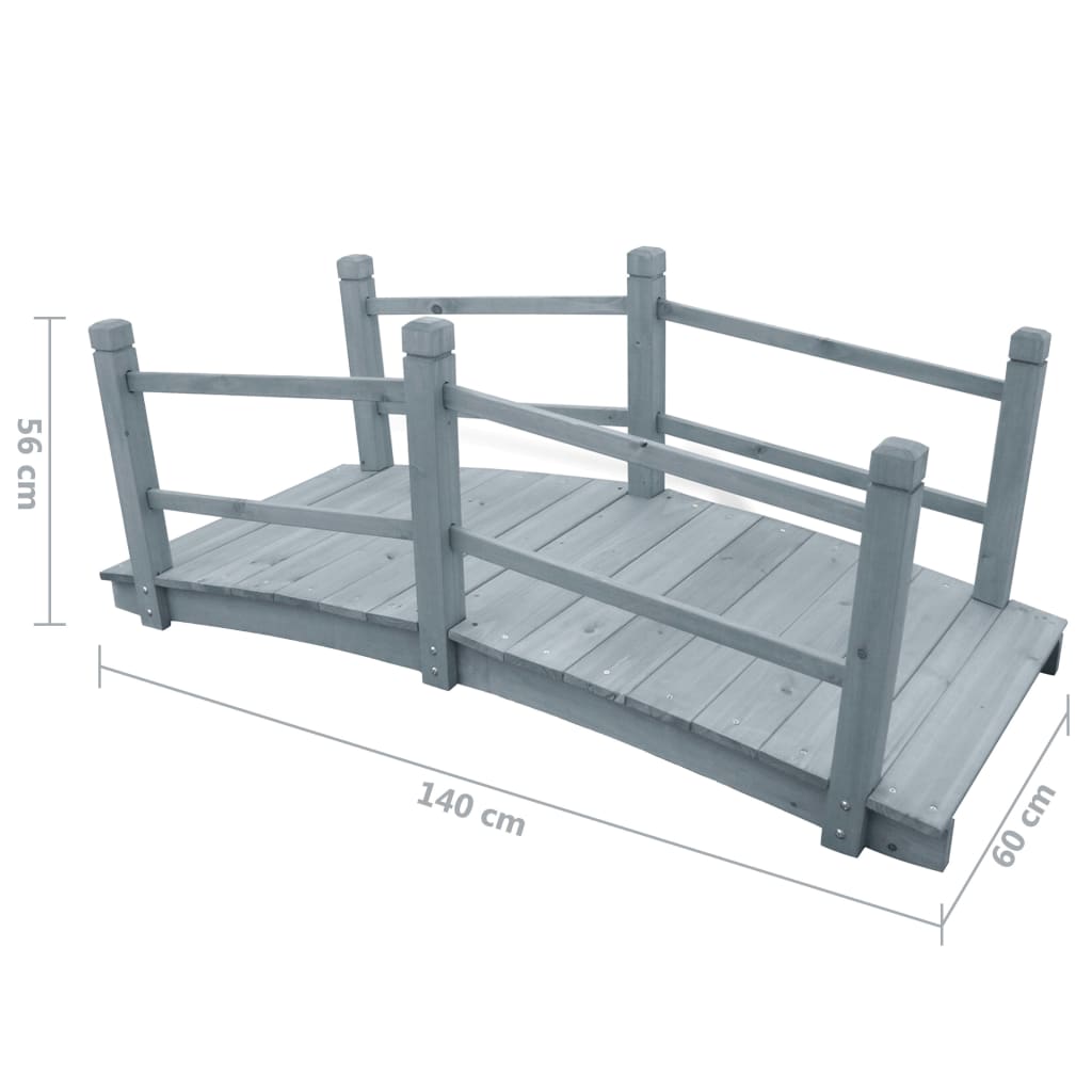 Garden Bridge Gray 55.1"x23.6"x22" Solid Firwood