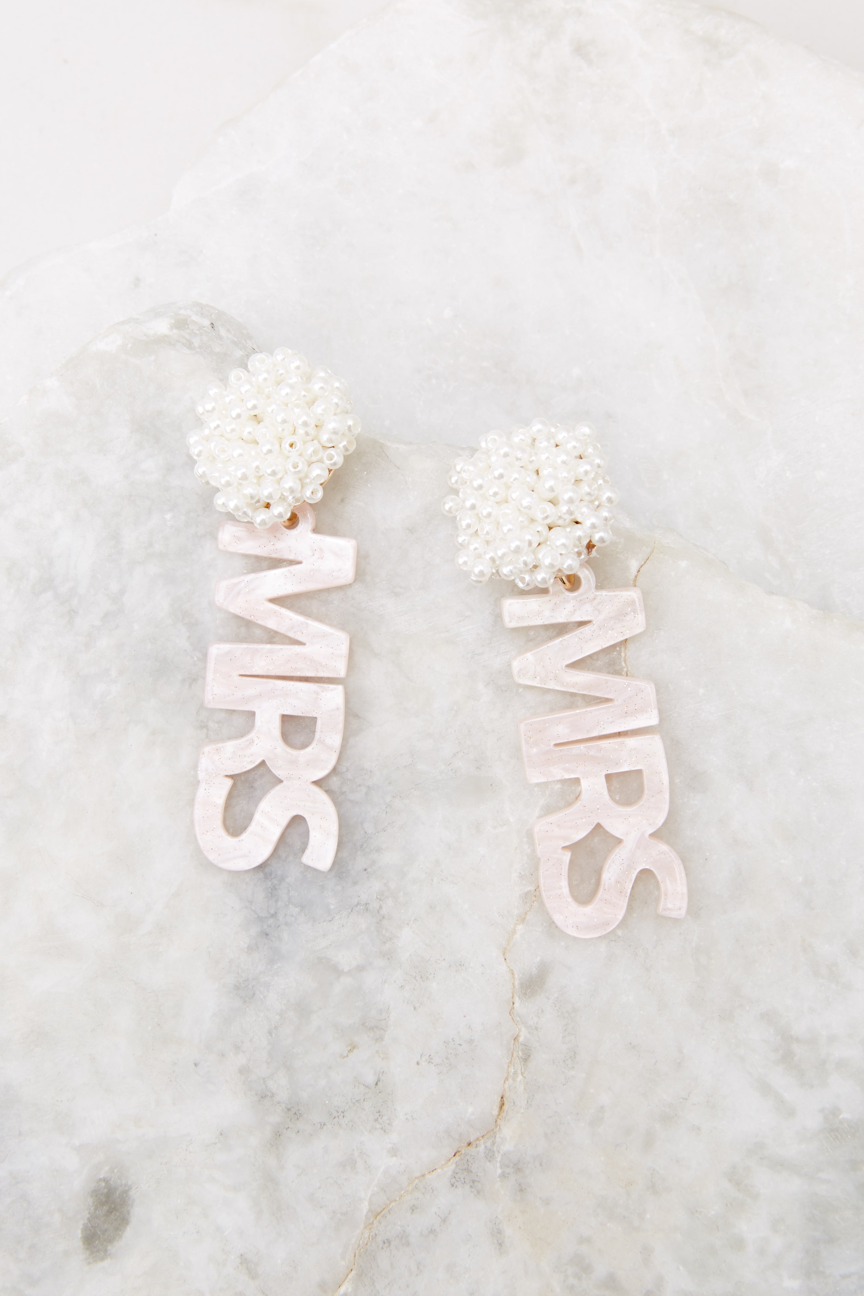 Change My Name Pink Pearl Earrings