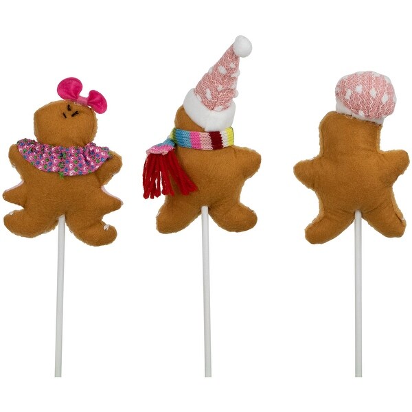 Set of 3 Plush Gingerbread Christmas Picks 10