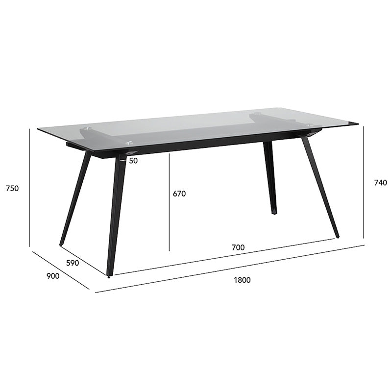 ARCHIE Glass Dining Table 180cm