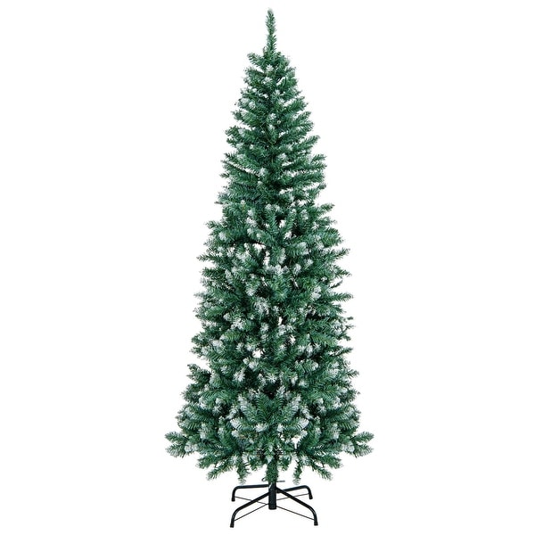 Costway 5FT/6FT/7FT/9FT PreLit Christmas Tree Hinged Slim Pencil Xmas