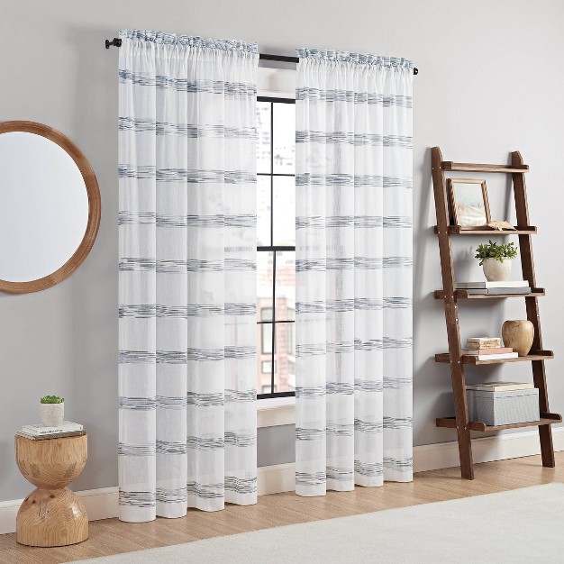 Kyoto Fashion Light Filtering Curtain Panel Indigo Vue