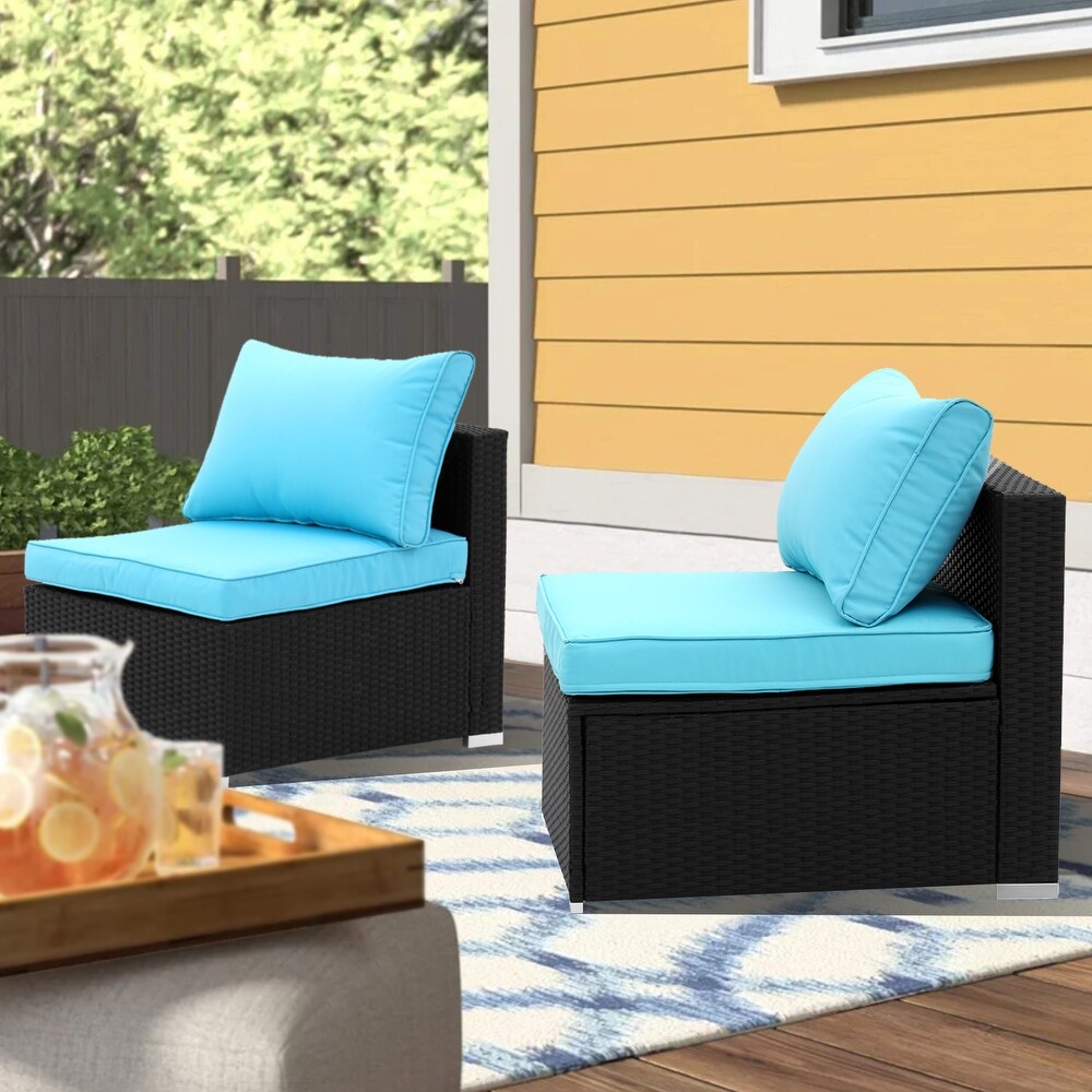 GDY Outdoor Rattan Wicker Sectional Sofa Set