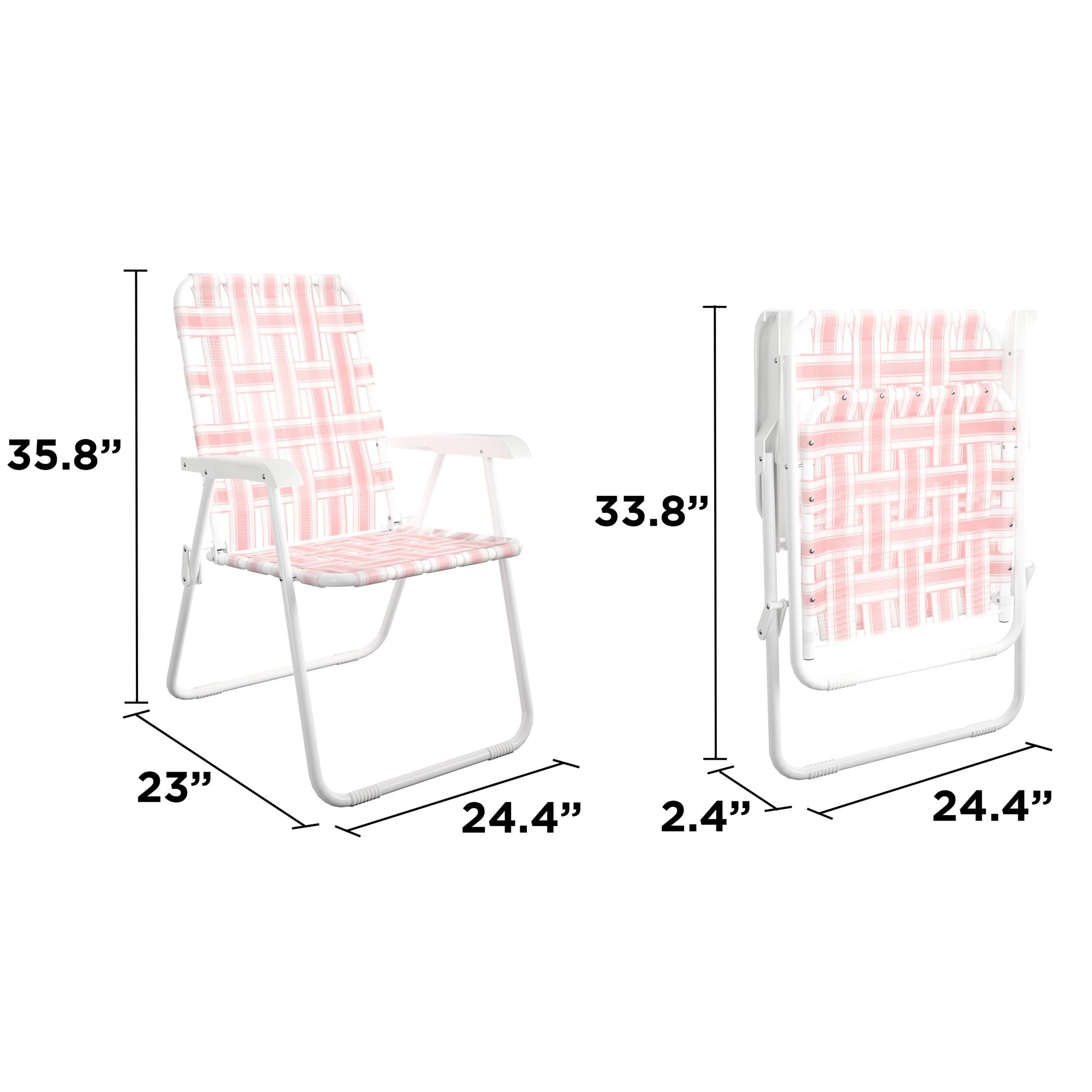 Novogratz Poolside Gossip, Priscilla Folding Chairs, 2-Pack, Rosewater