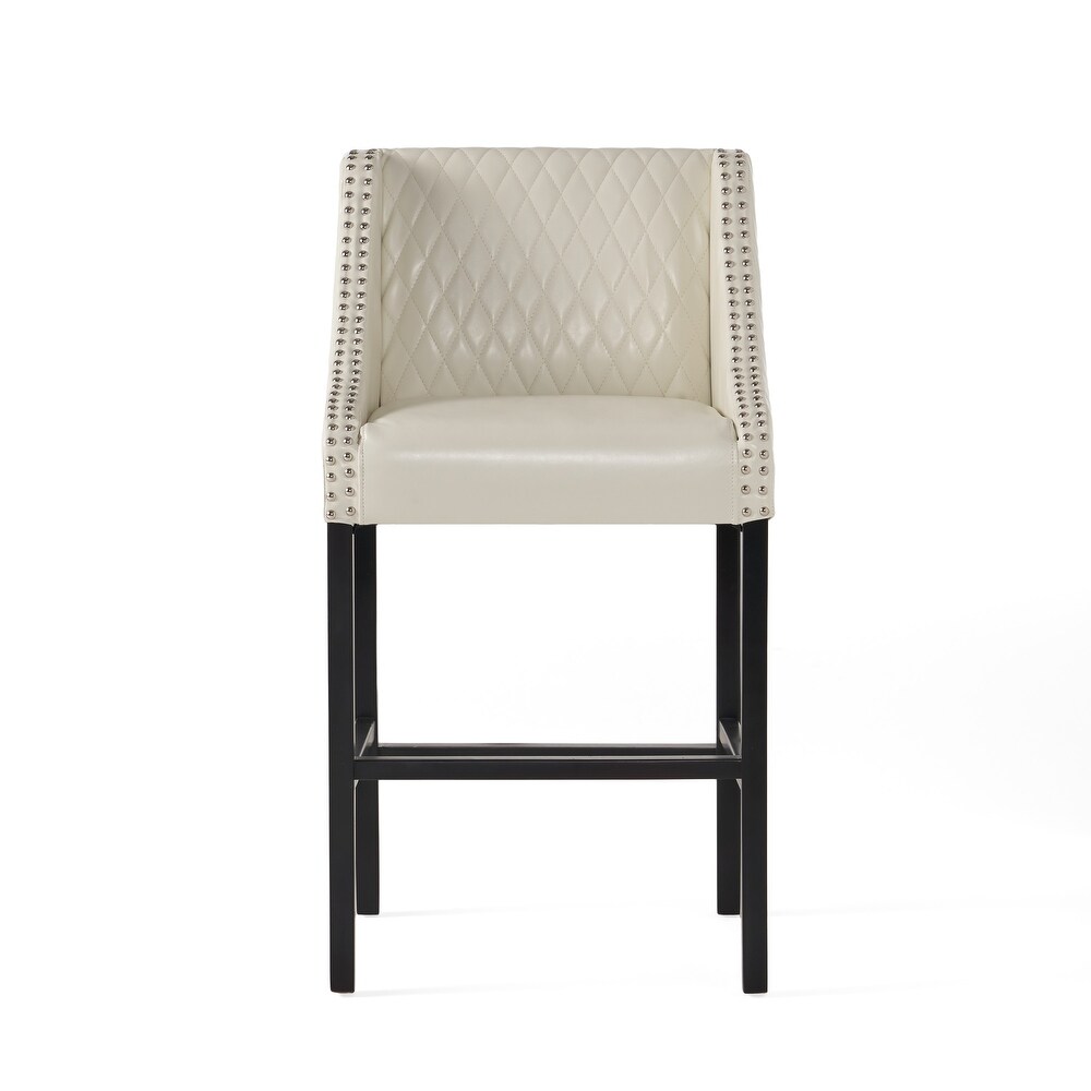 Milano 28 inch Quilted Ivory Bonded Leather 28 inch Barstool by Christopher Knight Home   22\