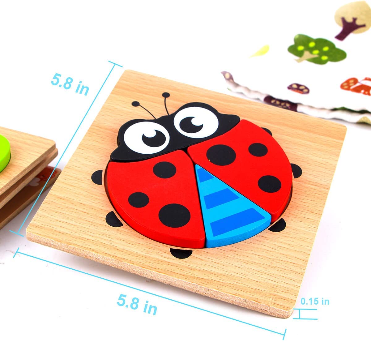 SKYFIELD Wooden Animal Puzzles Toddlers Educational Toys