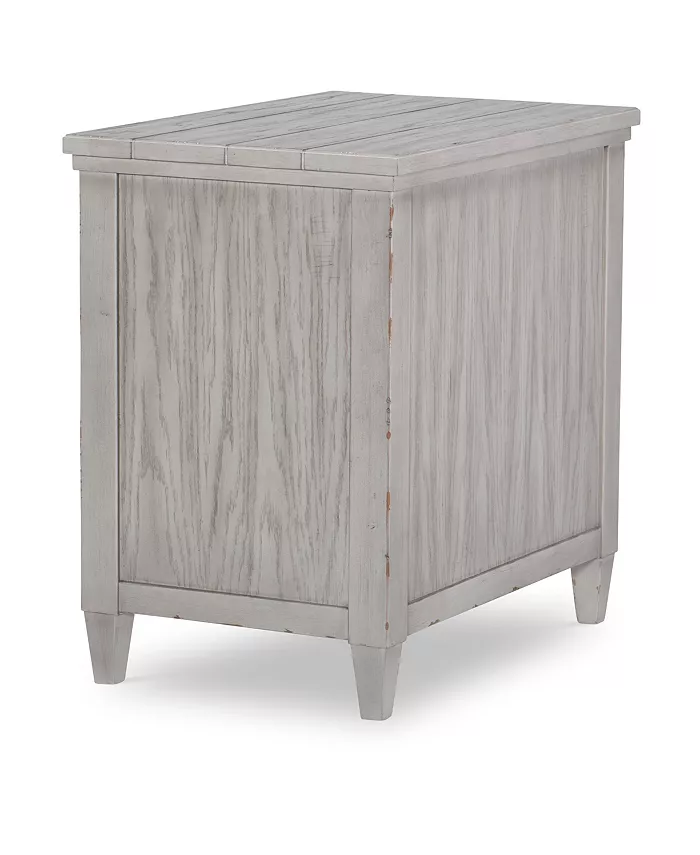 Furniture Belhaven Chairside Table in Weathered Plank Finish Wood