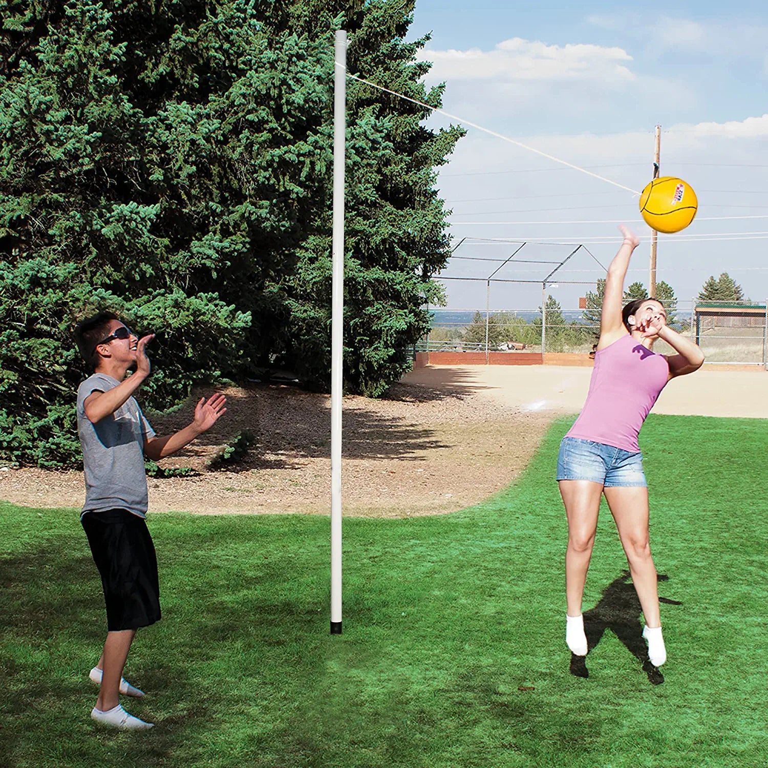 Western Star Green Rubber Tether Ball with Durable Rope