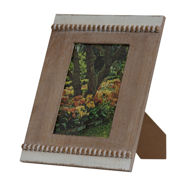 White Wood Bead 5x7 Inch Wood Decorative Picture Frame Foreside Home amp Garden