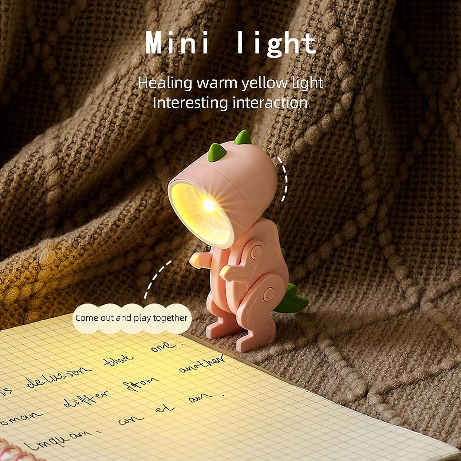 3 Pcs Mini Led Desk Lamp Cute Small Phone Holder，dinosaur Shape Night Light Adjustable Phone Stand，portable Reading Table Night Lamp For Kids Students