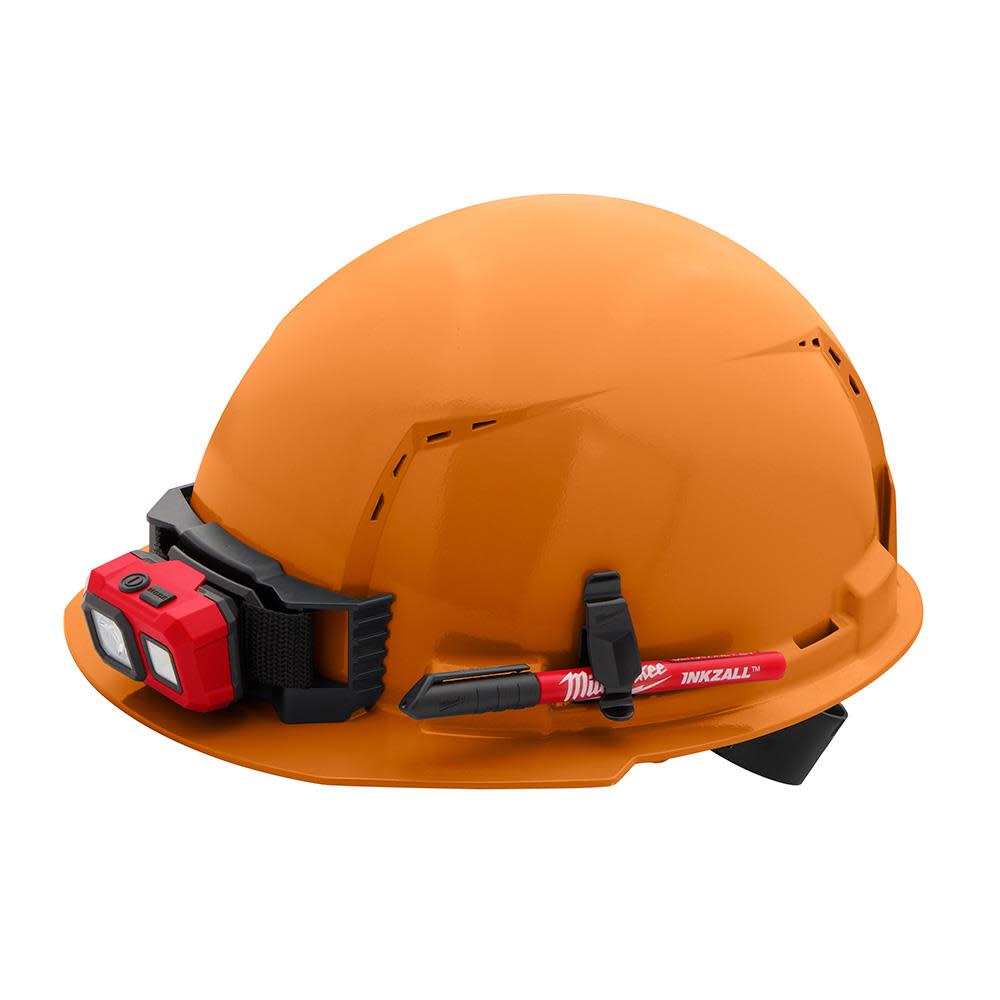 Milwaukee Orange Front Brim Vented Hard Hat with 4pt Ratcheting Suspension Type 1 Class C ;