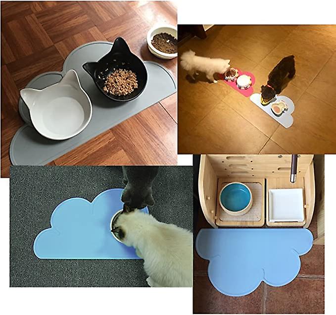 Pet Food Matsdog Cat Feeding Mat Top Grade Cloud Silicone Pad Anti-slip Waterproof Anti-slip Bowl Placemat (black)