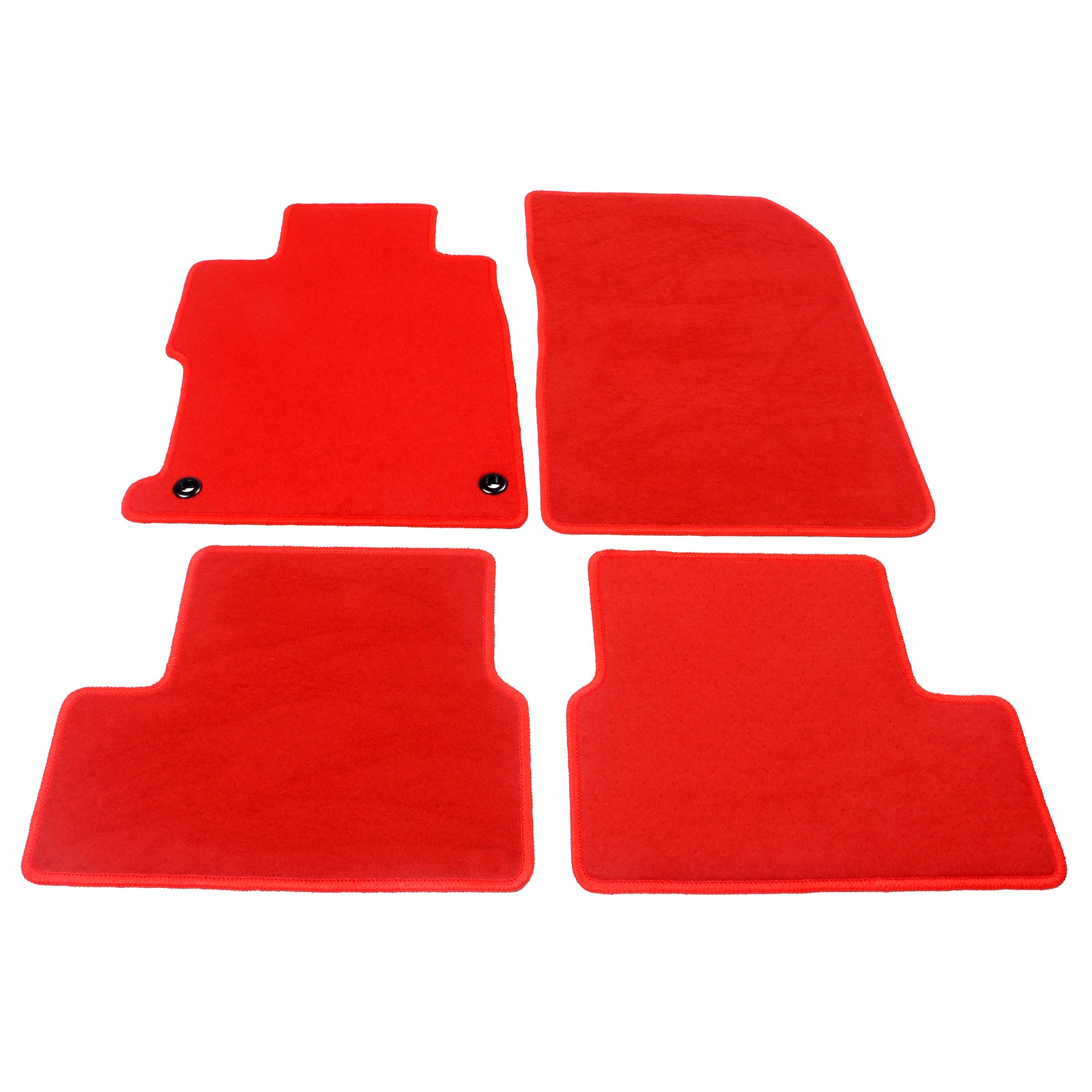 Ikon Motorsports Floor Mat Compatible With 2012-2013 Honda Civic 2-Door Coupe Factory Fitment Red Nylon Front and Rear Car Floor Mats Liner Carpets Replacement 4PCS