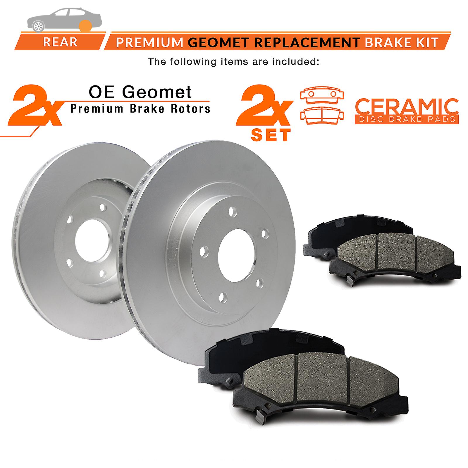 [Rear] Rotors w/Ceramic Pads Geomet OE Brake Kit