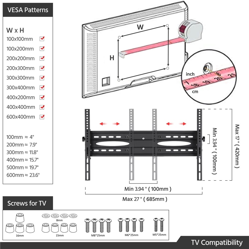 Yaheetech Adjustable Mobile TV Stand for 32 65in LCD/LED Flat Screens