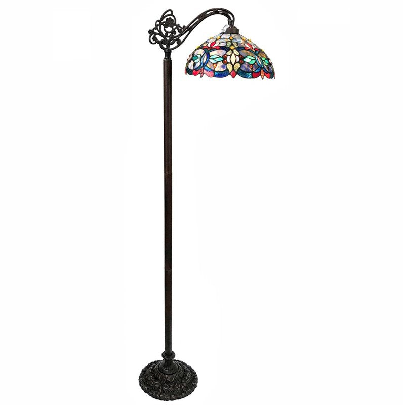 CHLOE Vivian Tiffany-Style Victorian Stained Glass Reading Floor Lamp 60" Height