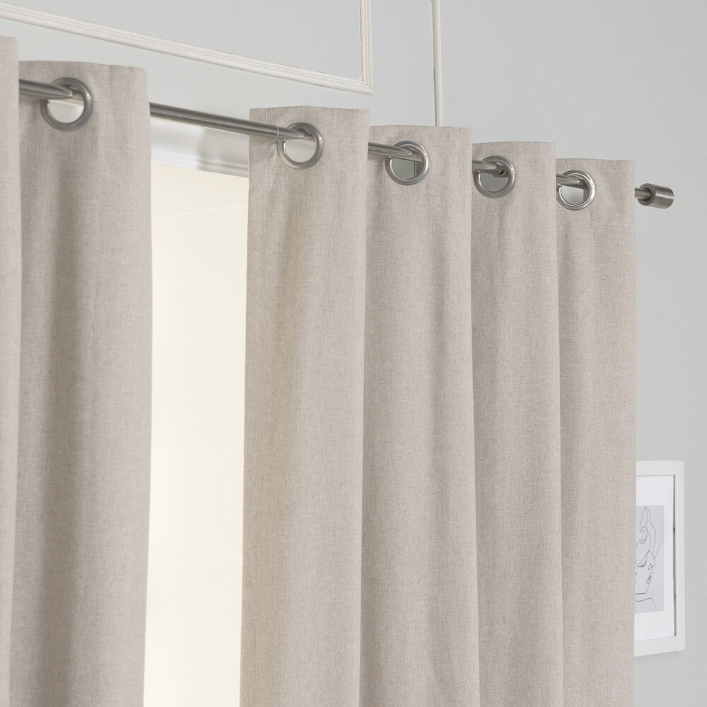 Aurora Home Linen Textured Grommet Thermal Total Blackout Curtain Pair