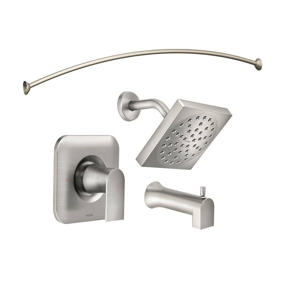 MOEN Genta Single-Handle 1-Spray Tub and Shower Faucet in Spot Resist Brushed Nickel (Valve Included) T82760SRN-TSRD