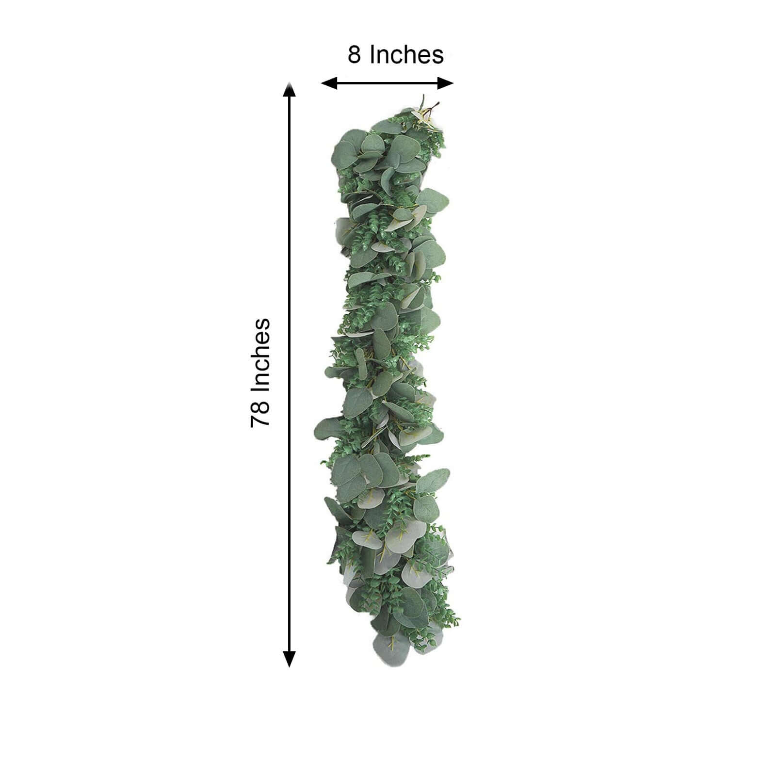 Real Touch Green Artificial Eucalyptus Boxwood Leaf Garland Vine - 7ft