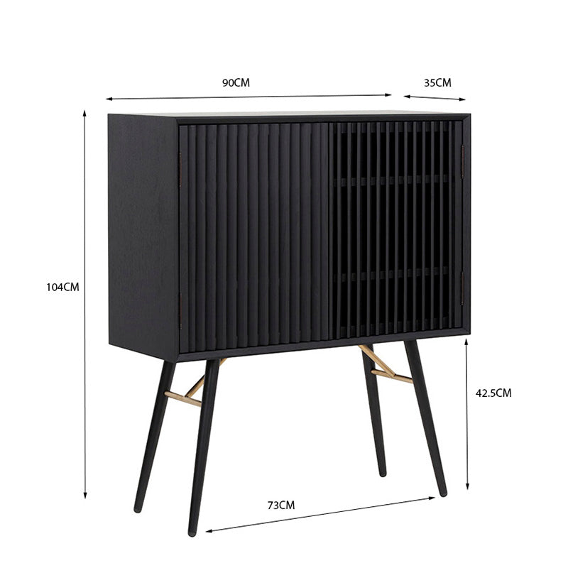 ASLOG Tall Sideboard 90cm - Black