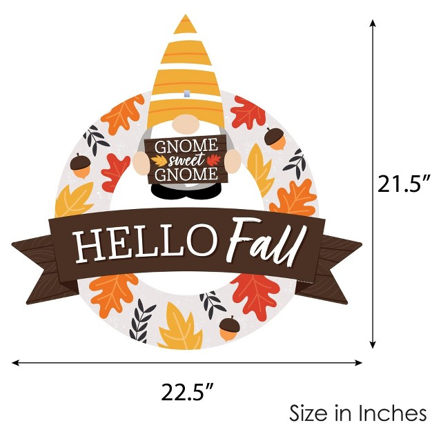 Big Dot Of Happiness Fall Gnomes Outdoor Autumn Harvest Party Decor Front Door Wreath