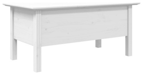 vidaXL Coffee Table Accent Side Table for Living Room BODO White Solid Wood Pine   Coffee Tables   by vidaXL LLC  Houzz