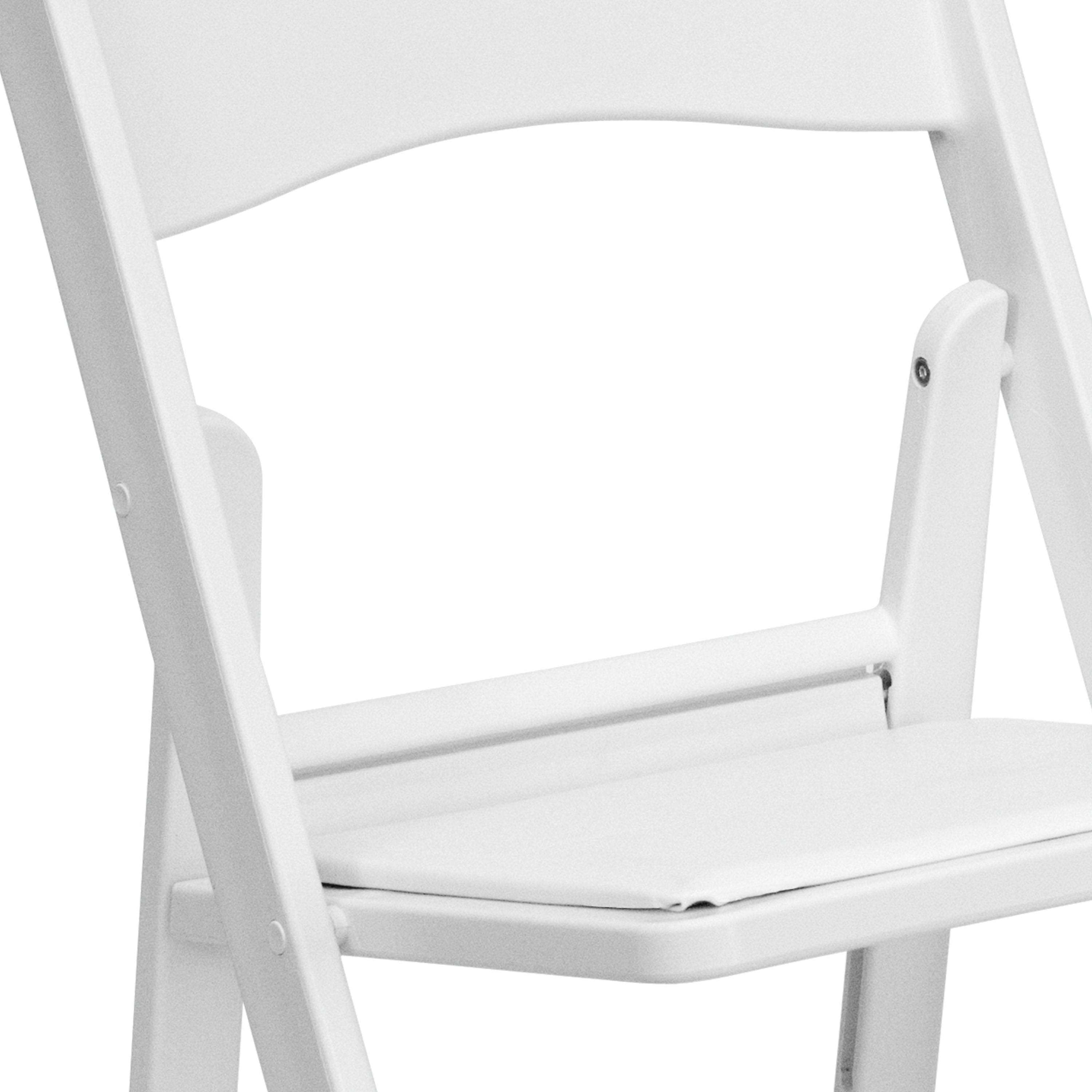 Flash Furniture Hercules™ Folding Chair - White Resin – 1000LB Weight Capacity - Comfortable Event Chair - Light Weight Folding Chair