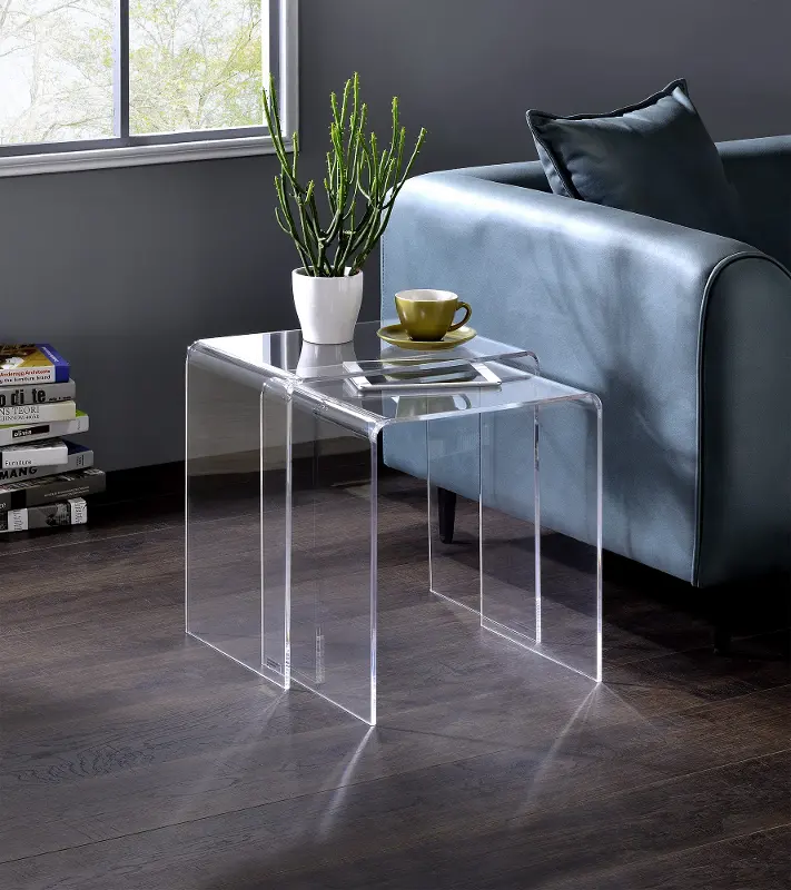 A La Carte Acrylic Nesting Accent Tables， Set of 2