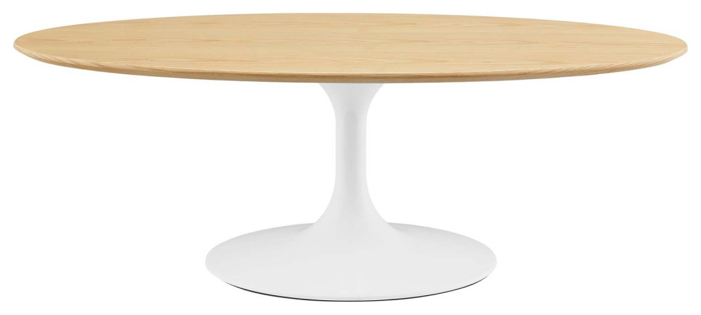 Coffee Table  Oval  Natural Brown White  Metal  Modern  Lounge Cafe Hospitality   Midcentury   Coffee Tables   by House Bound  Houzz