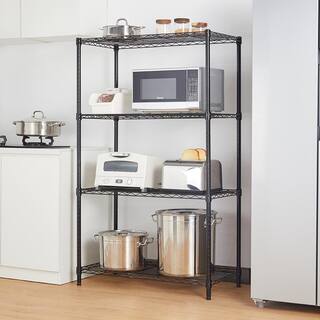 mzg 4-Tier Black Coating Utility Wire Shelving Unit (18 in. D x 36 in. W x 59 in. H) E4590150OK401LB