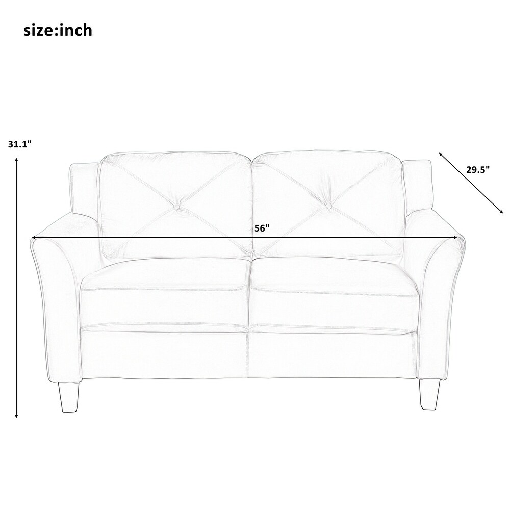 Button Tufted Loveseat Sofa Set (Set of 3)