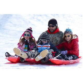 Ejoy 35 in. x 18 in. x 4 in. Downhill Winter Toboggan Snow Sled with Rope (Red 3-Piece) SnowSled35x18x4_Red_3pc