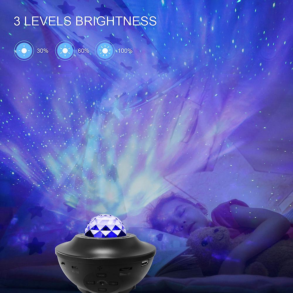 Starry Projector Light Led Night Lamp With Remote Control Romantic Starlit Projection Lamp 3 Levels Brightness and 10 Lighting Modes Support U-disk/card