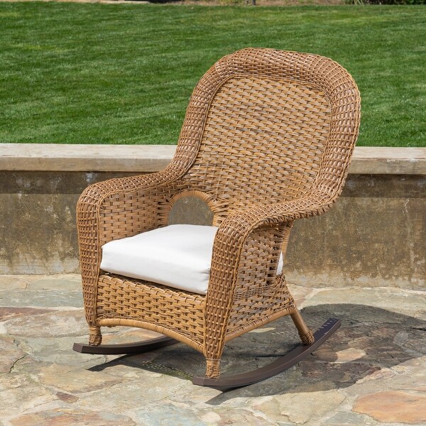 Sea Pines Outdoor Wicker Rocking Chair with Cushion