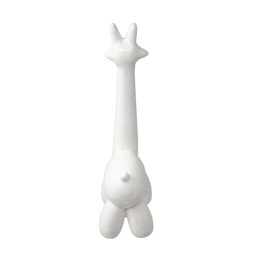 Giraffe Balloon Animal Ceramic Sculpture for Table  Desk or Bookshelf Decor  White  5.5 L x 4 W x 13 H   6\