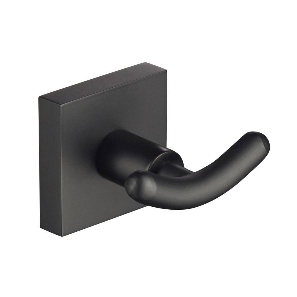 KRAUS Ventus Bathroom Robe and Towel Double Hook in Matte Black KEA-17702MB