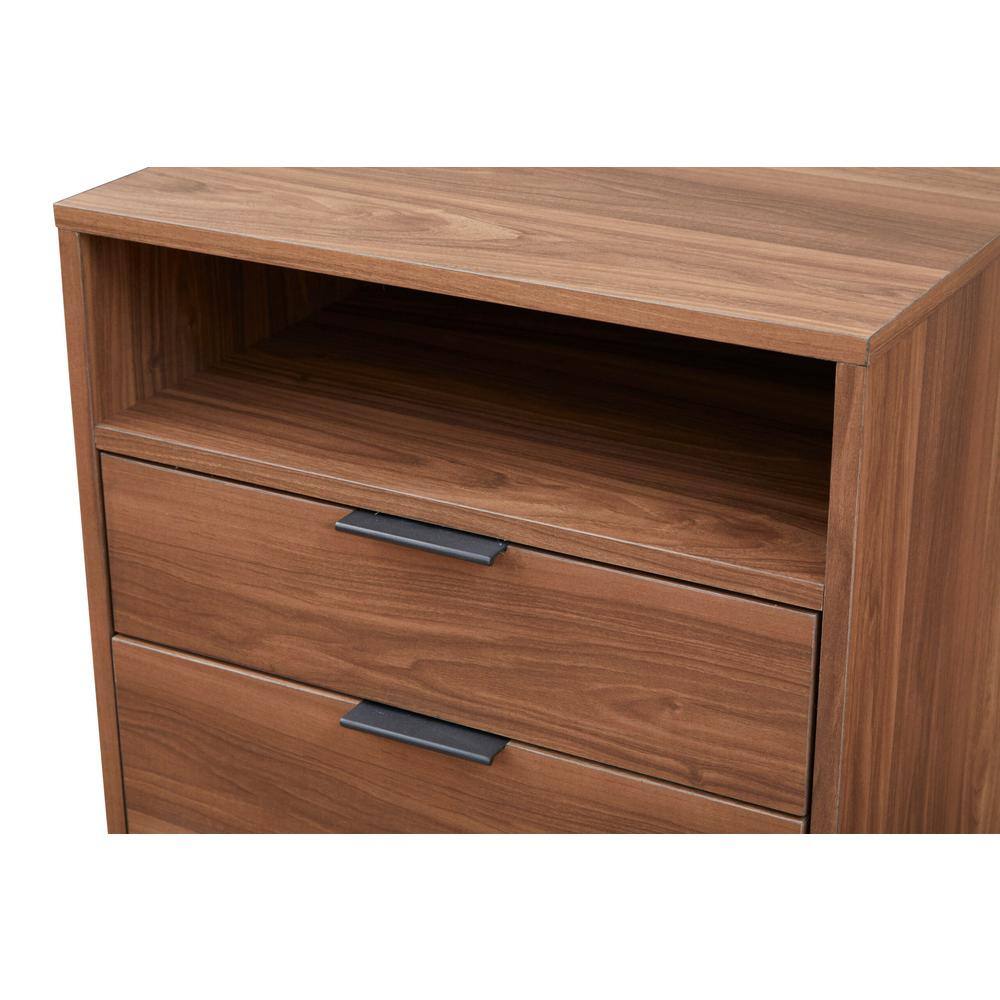 Nyhus Walnut High Pedestal 2-Drawer File Cabinet (20 in. W x 22 in. D x 31 in. H) HD-23886265