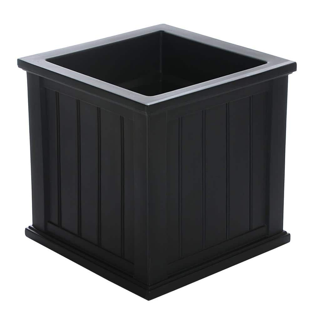 Mayne Cape Cod 20 in Square Self-Watering Black Polyethylene Planter 4838-B