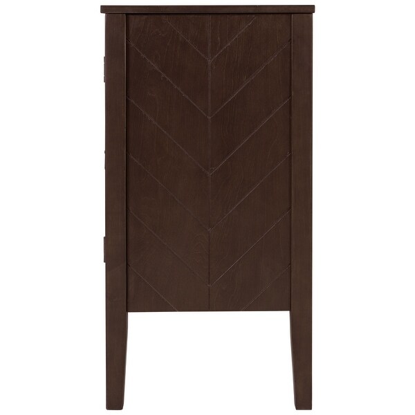 Accent Storage Cabinet Wooden Cabinet with Adjustable Shelf and 3 Doors， Console Tables for Entryway， Living Room， Bedroom