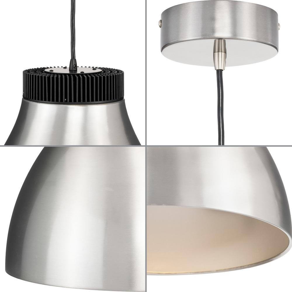 Progress Lighting Radian LED 30-Watt Brushed Nickel Integrated LED Standard Pendant Light with Shade P500373-009-30