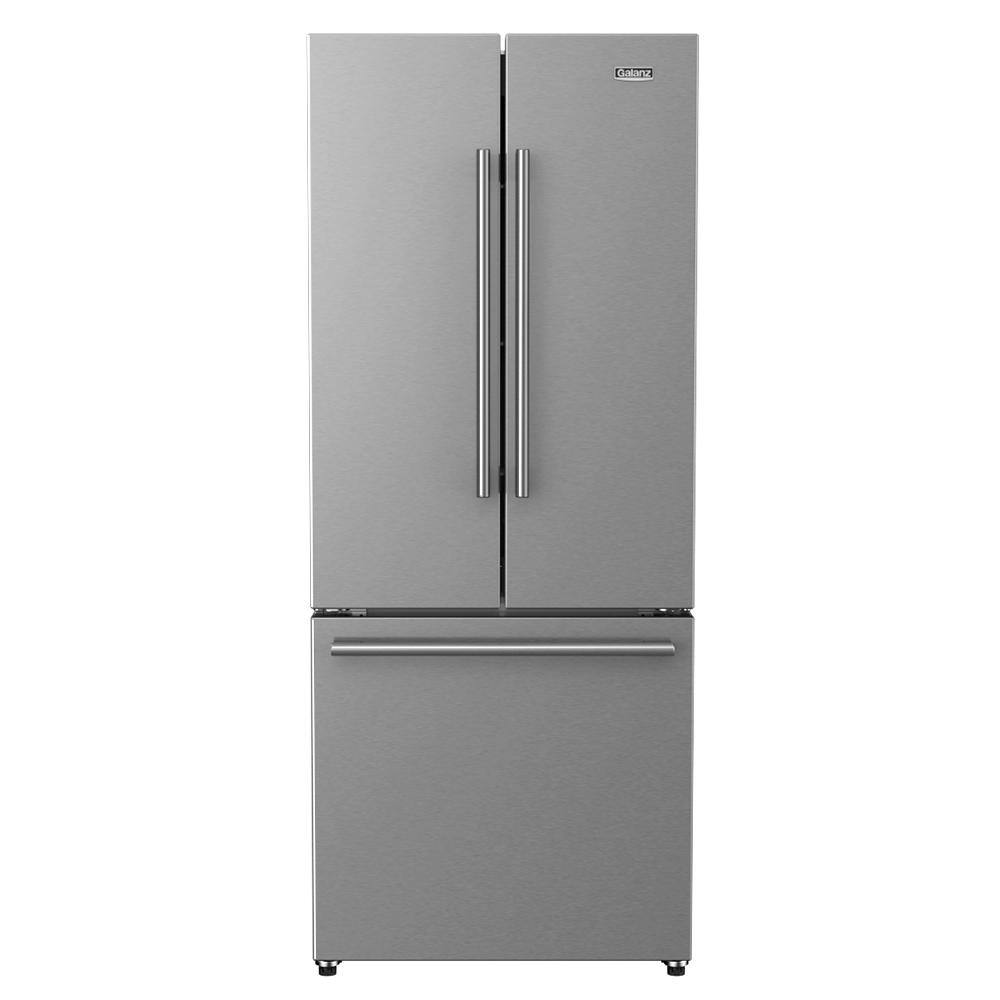 Galanz 29 in. W 16.0 cu. ft. French Door Refrigerator in Stainless Steel Ice Maker GLR16FS2K16