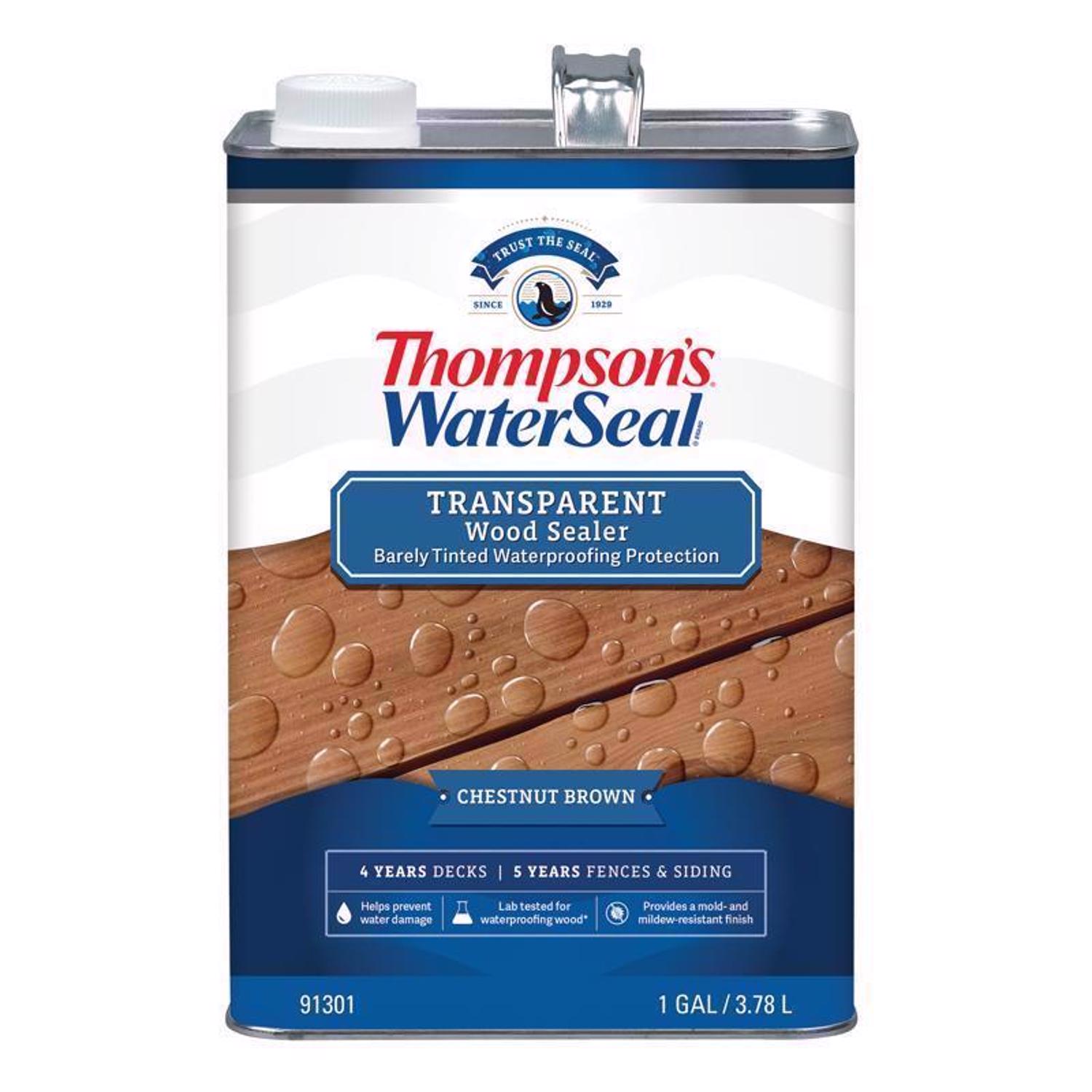 Thompson\u0027s WaterSeal Transparent Chestnut Brown Waterproofing Wood Stain and Sealer 1 gal