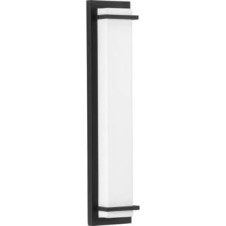 Progress Lighting Z-1080 LED Collection 2-Light Textured Black White Acrylic Shade Modern Outdoor Large Wall Sconce Light P560211-031-30