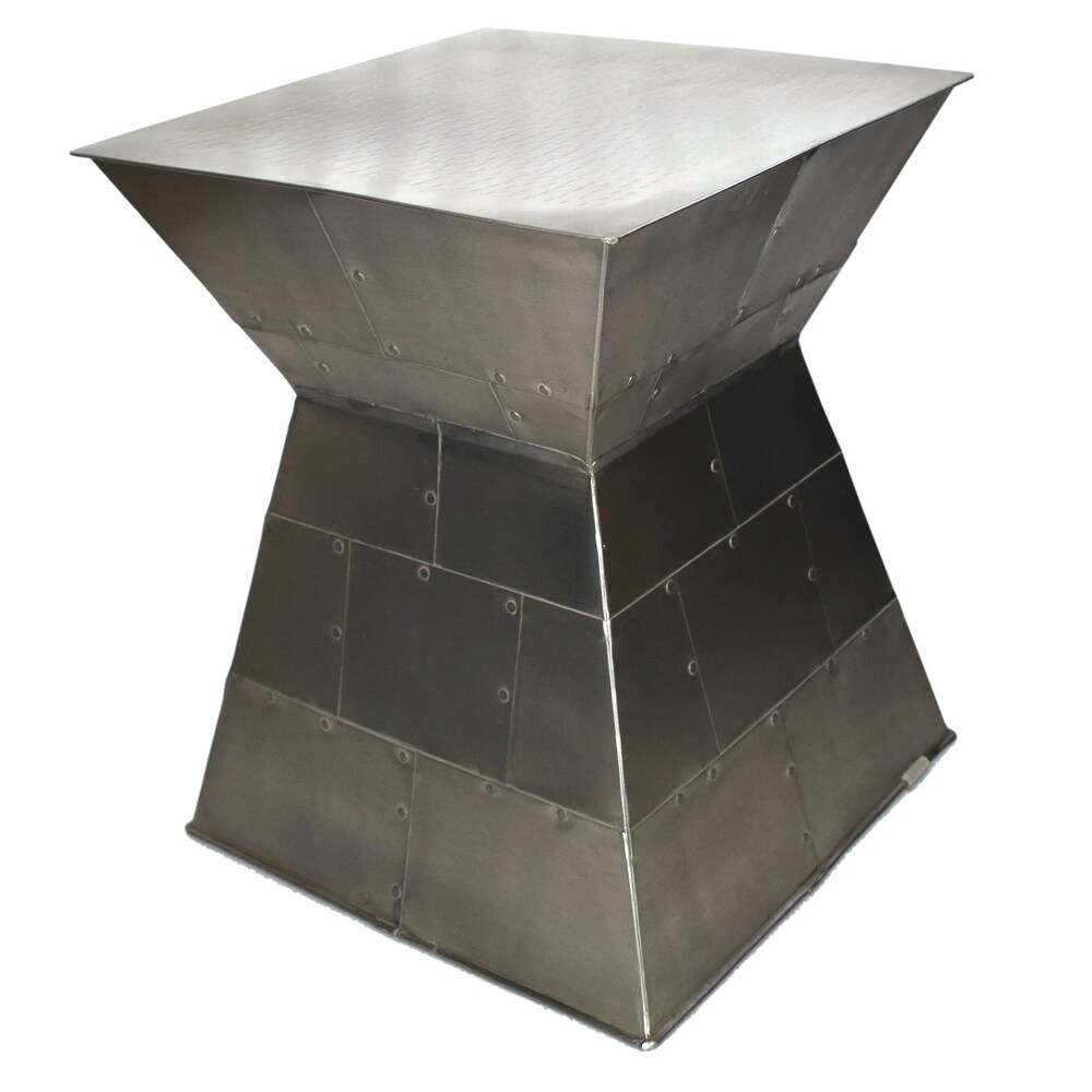 Industrial Chic Silver Metal Accent Table CAPE