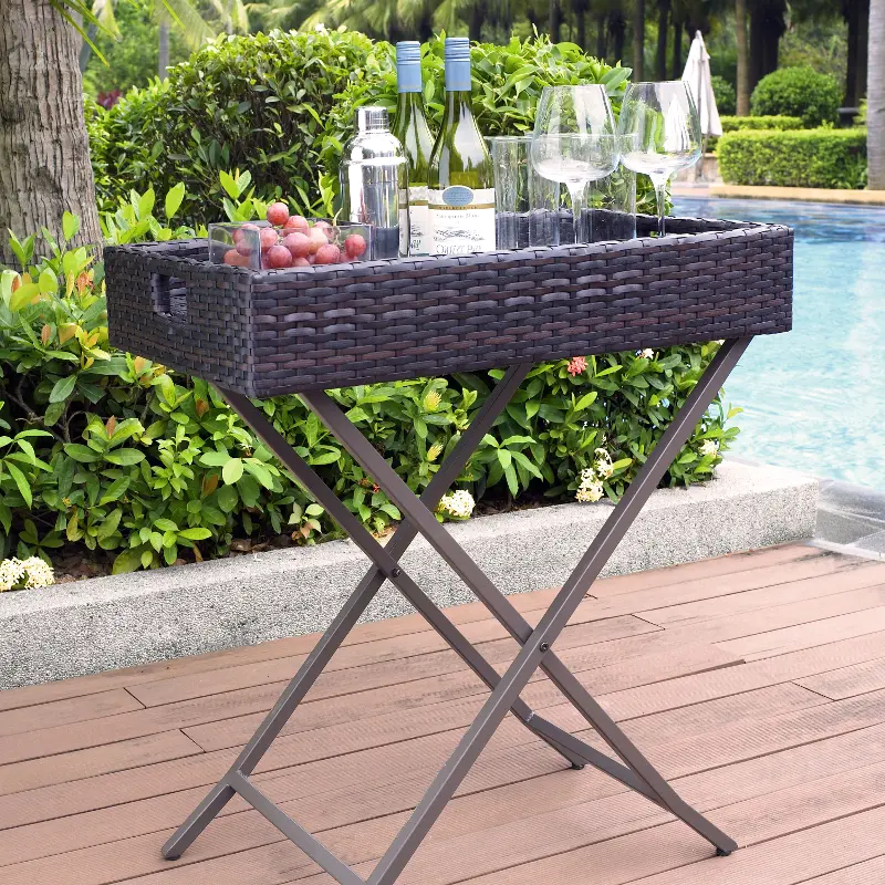 Palm Harbor Wicker Patio Butler Tray