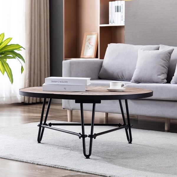 Connexion Decor Milwood Reclaimed Fir and Metal Coffee Table in Natural/Black