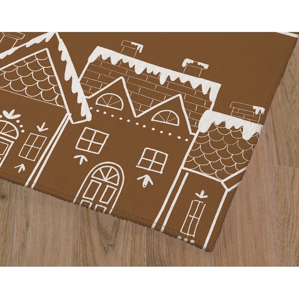 GINGERBREAD VILLAGE CHOCOLATE Doormat By Kavka Designs